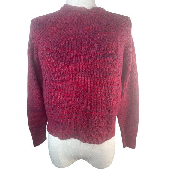 2/$30 Banana Republic Red & Black Small Knit Sweater Cotton/Nylon - Picture 6 of 13